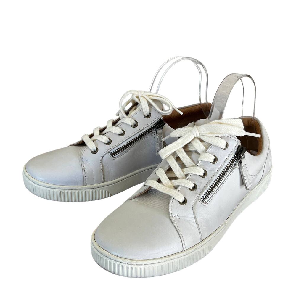 Born Paloma Leather Side Zip Sneakers Oxford Cream White Womens Size 10M US - Picture 4 of 12